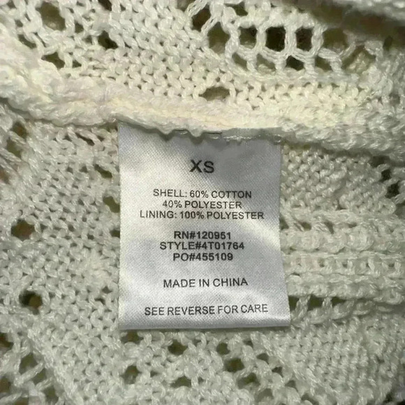 NWT! Pink Rose Crochet Knit Two Piece Set / Size XS / Cream - Picture 14 of 16